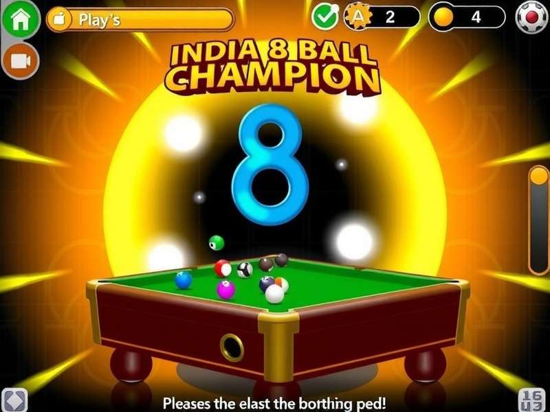 India 8 Ball Champion Game Screen